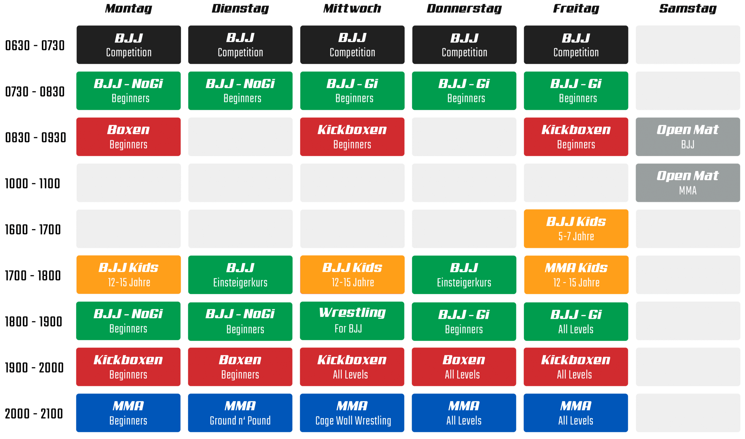 Trainingszeiten